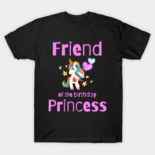 Kids Friend of the Birthday Princess Girl Dancing Unicorn T-Shirt